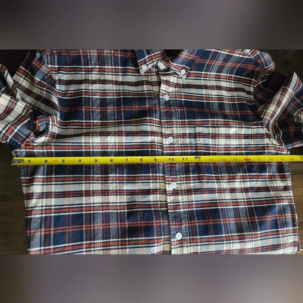 J Crew Mercantile Flex button up Plaid shirt Casual Business Layers Cotton Euc